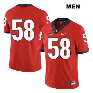 Men's Georgia Bulldogs NCAA #58 Hayden Rubin Nike Stitched Red Legend Authentic No Name College Football Jersey RWG2854FE